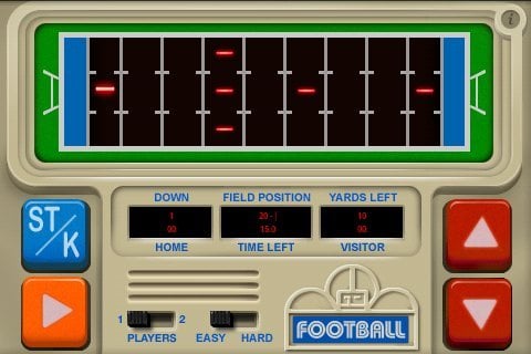 handheld football game 1980s