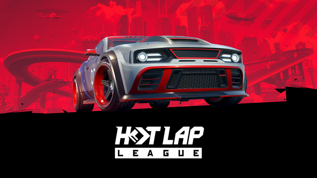Feature image for our best Android racing games. A promo image from Hot Lap Leaguie showing a silver and red car against a red background.