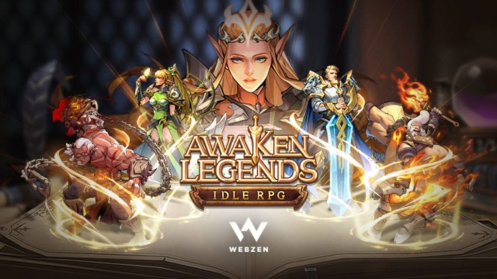 Awaken Legends promo image, showing an open book with several different characters emerging from it.
