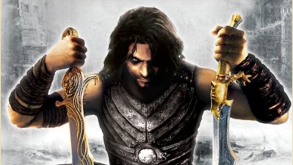 Feature image for our news article on a PSP emulator texture glitch in Prince Of Persia Revelations. It shows the Prince character, holding two swords.