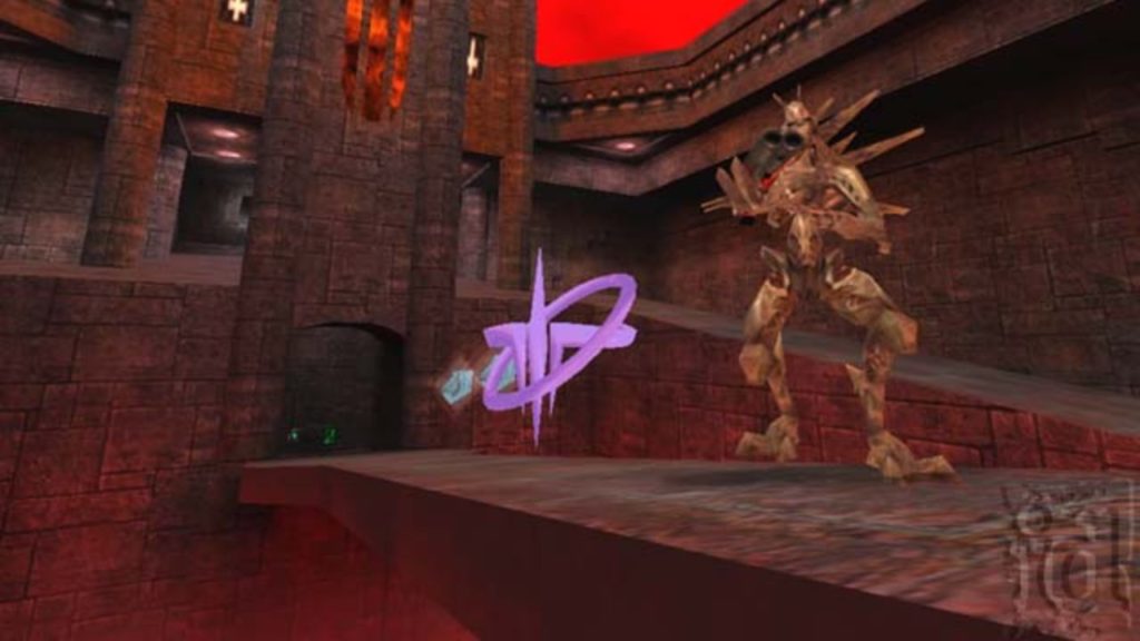 Feature image for our news article on Quake source port tutorials. It shows a screenshot of a remastered version of Quake, where an enemy with a gun is standing on a walkway.