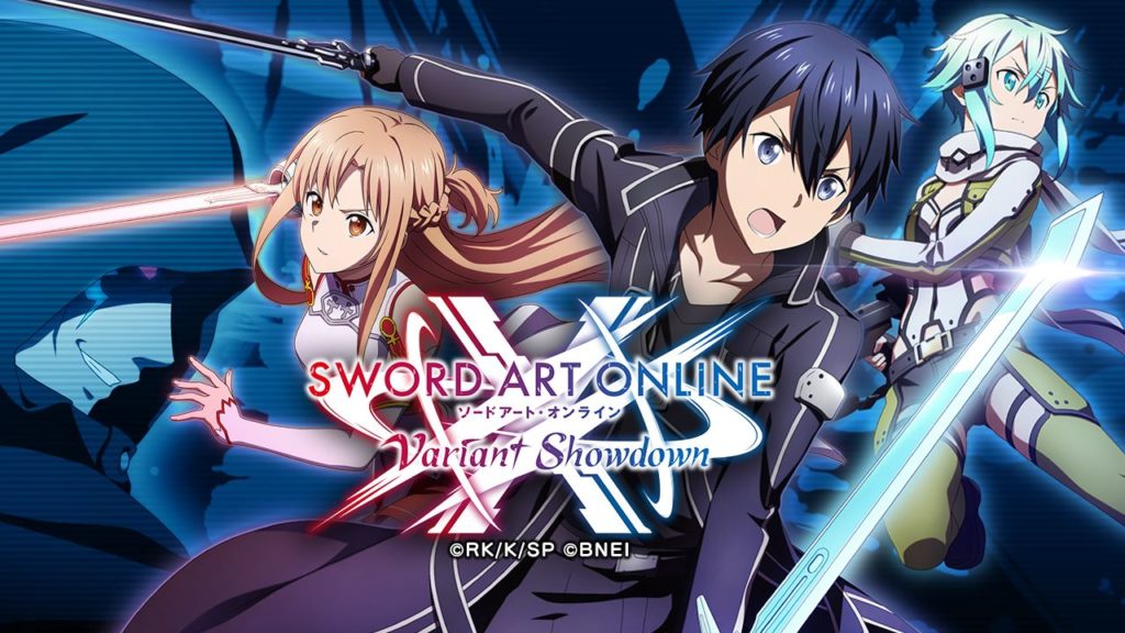 Feature image for our Sword Art Online VS tier list. It shows a promotional image, with Kirito, Asuna and Sinon.