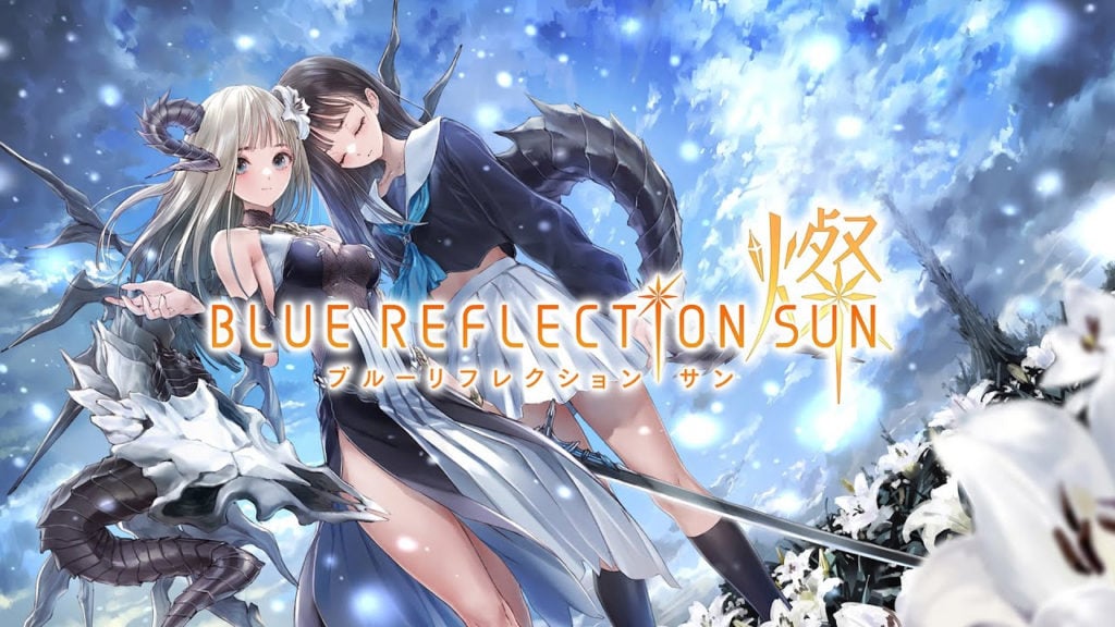 The featured image for our Blue Reflection Sun beta news article, featuring two women characters standing closely in a snowy background.