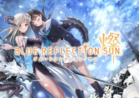 The featured image for our Blue Reflection Sun beta news article, featuring two women characters standing closely in a snowy background.