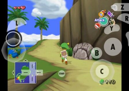 Feature image for our news piece on the Dolphin emulator beta test for Android. It shows a screenshot from Legend Of Zelda: The Wind Waker, played on the emulator.