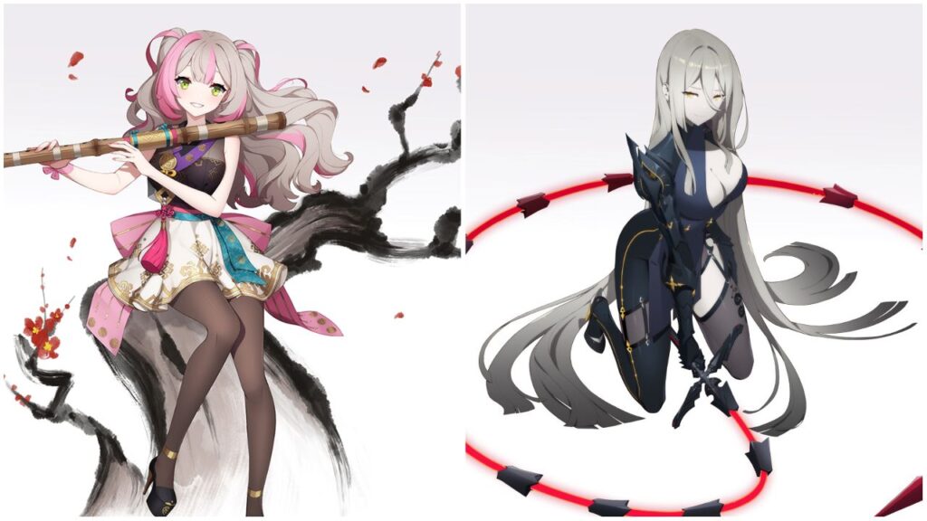feature image for our eversoul update news article, the image features promo art for the new characters jiho and velanna