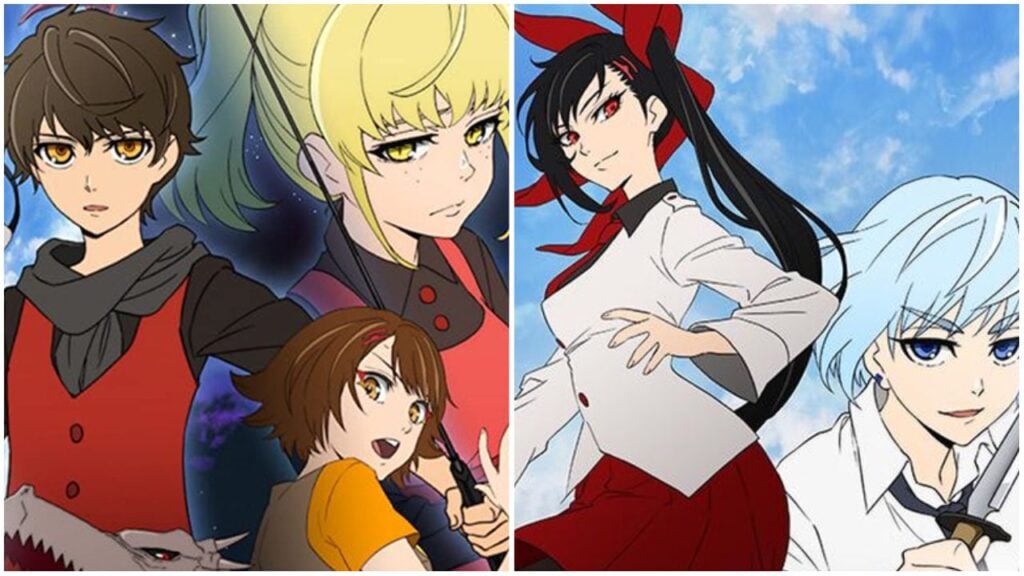 feature image for our tower of god great journey pre-registration news piece, the image features promo images for the anime show, with a variety of the show's characters