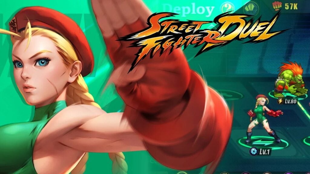 Feature image for our Street Fighter codes guide. It shows art of Street Fighter character Cammy and sprites of Cammy and Blanka.