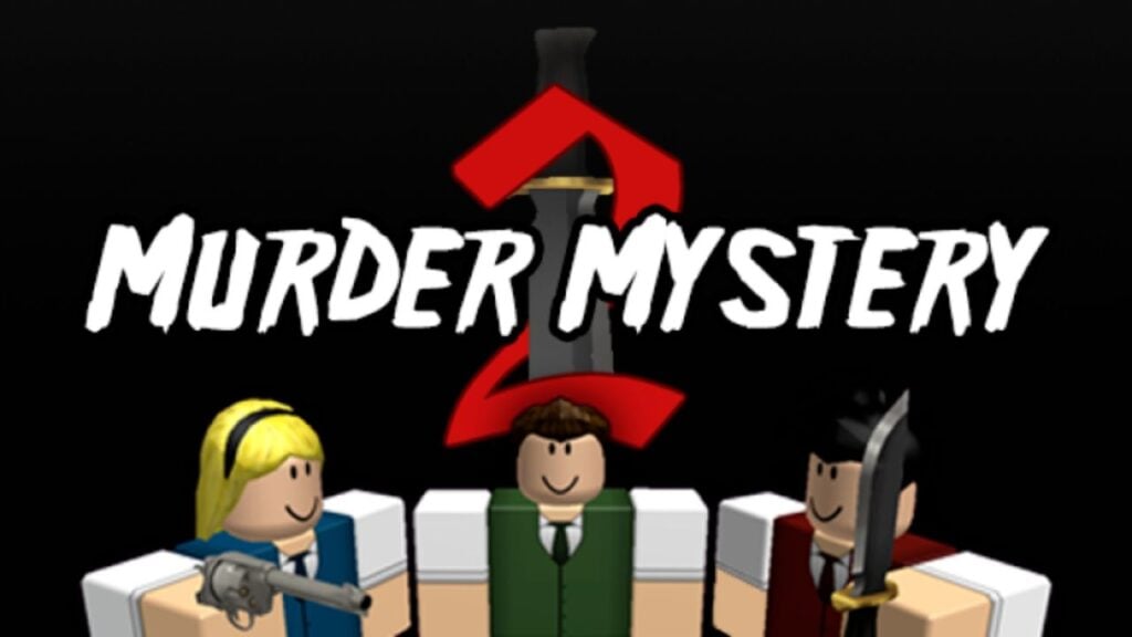 Feature image for our Murder Mystery K codes guide. It shows three Roblox characters holding weapons against a black background.