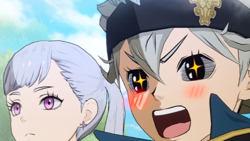 The featured image for our Black Clover Mobile surpasses one million pre-registrations article, featuring two Black Clover characters looking off towards the left of the camera. One of the characters - a boy - is shouting.