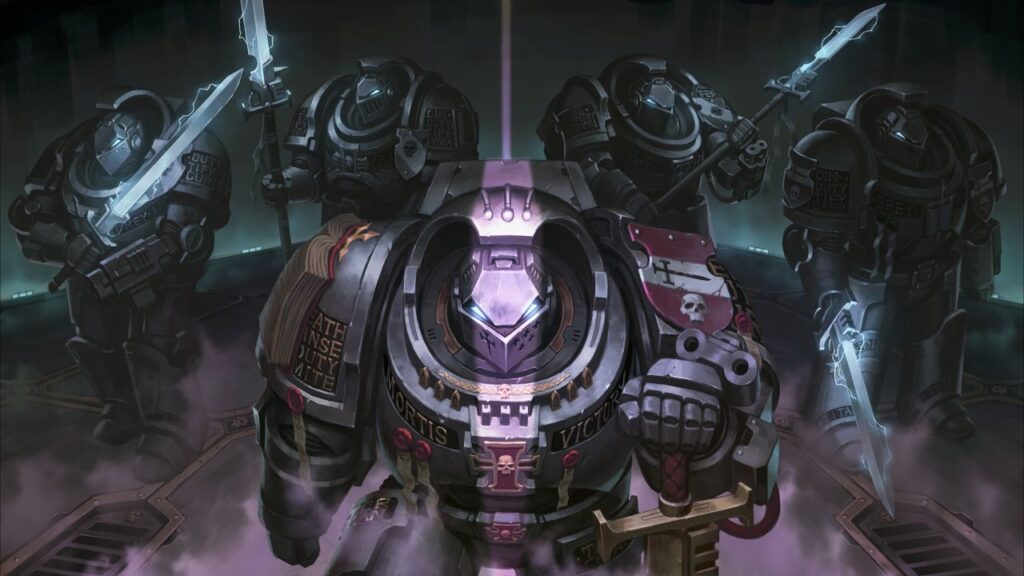 Feature image for our best new Android game updates this week. It shows art of several Warhammer 40,000 space marines in full power armor.