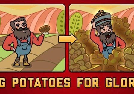 Feature image for our best new Android game updates this week. It shows a communist character with a beard in one panel with one potato, and in the next panel, lots of potatoes.