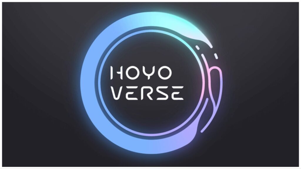 feature image for our hoyoverse new game rumor news, the image features the official hoyoverse logo with the company name surrounded by a circle that breaks up into smaller pieces - it is glowing