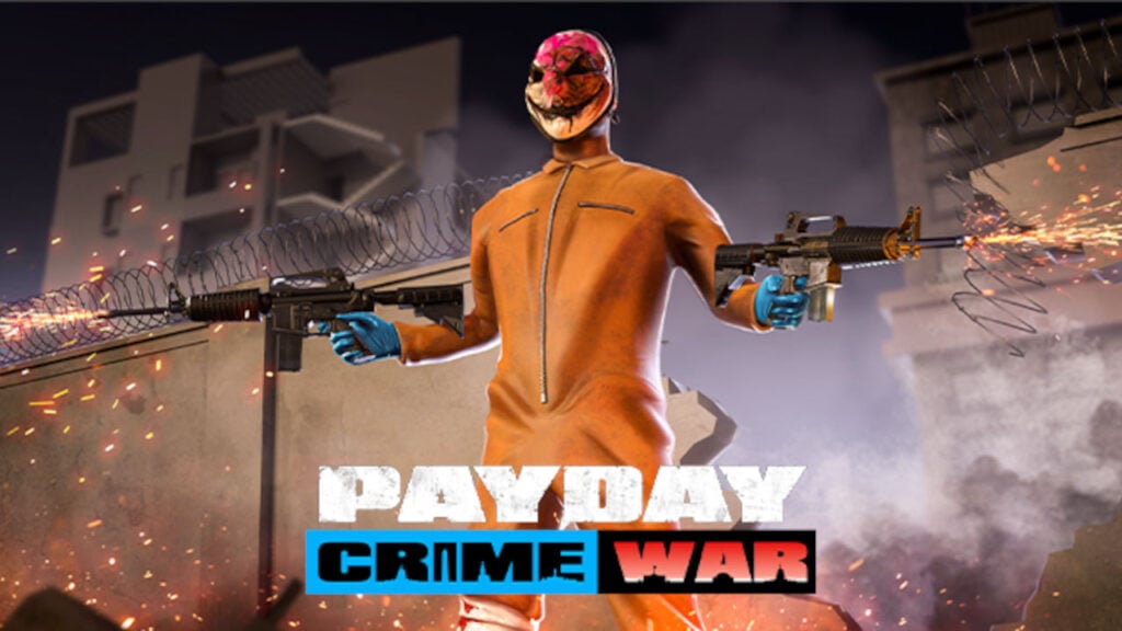 A PayDay: Crime War character holding two assault rifles.