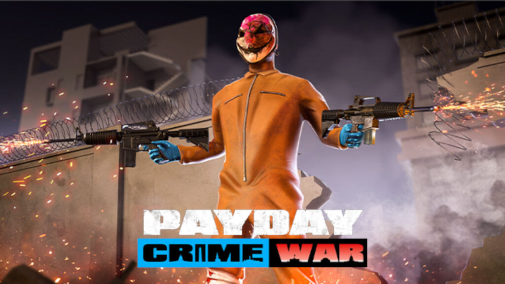 PayDay: Crime War character firing two assault rifles.
