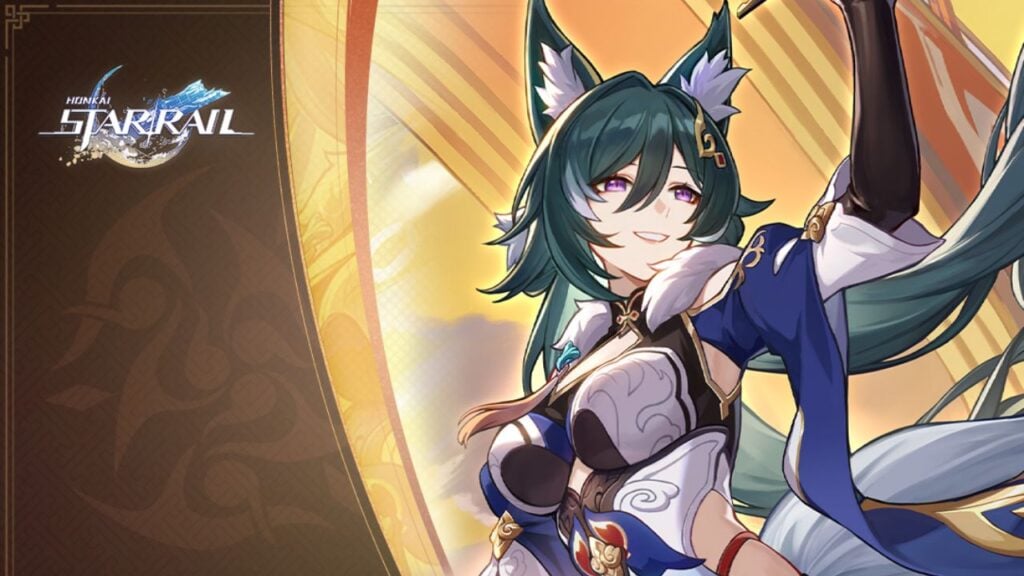 Feature image for our Honkai Star Rail Yukong tier list. It shows promotional art of a character with teal-colored hair and long, pointed ears like those of a fox.