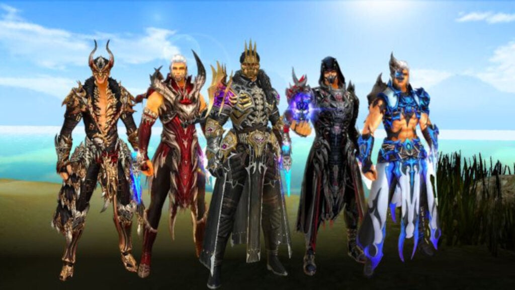 Cabal Mobile characters wearing cosmetic outfits.