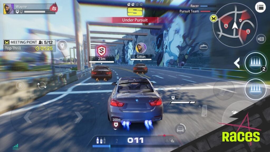 Feature image for our Need For Speed Mobile news piece. It shows an in-game screen of cars racing along a city freeway.