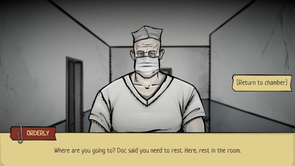 Feature image for our best new Android games this week. It is a screen from Strange Case: 2 Asylum with an orderly speaking to the player.