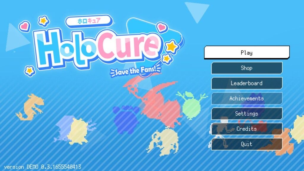 Feature image for our HoloCure tier list. It shows a screen of the HoloCure main menu.