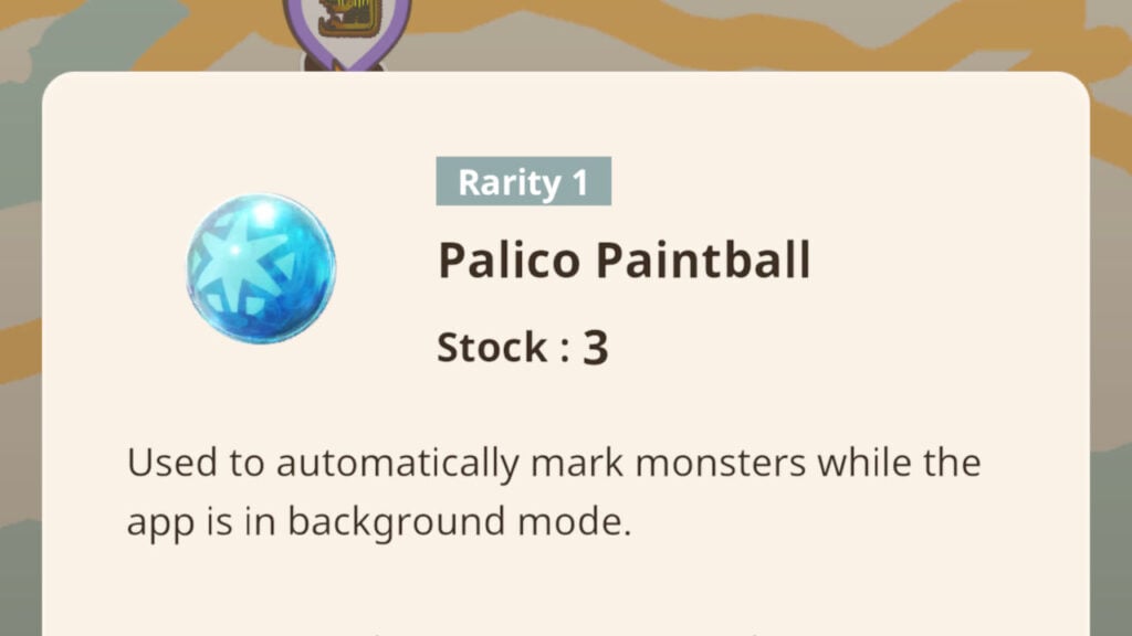 The Palico paintball in Monster Hunter Now.