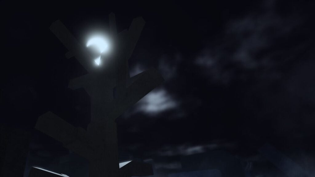 Feature image for our Peroxide Aizen guide. It shows an in-game screen of a moon over a tree in the night sky.