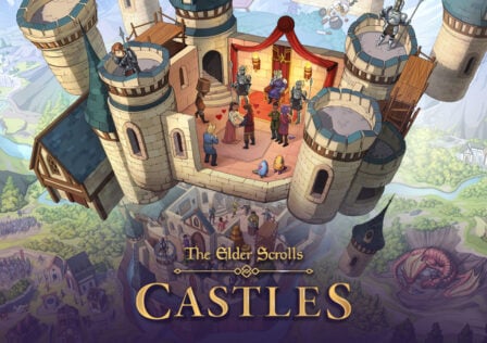A castle flying in The Elder Scrolls: Castles.