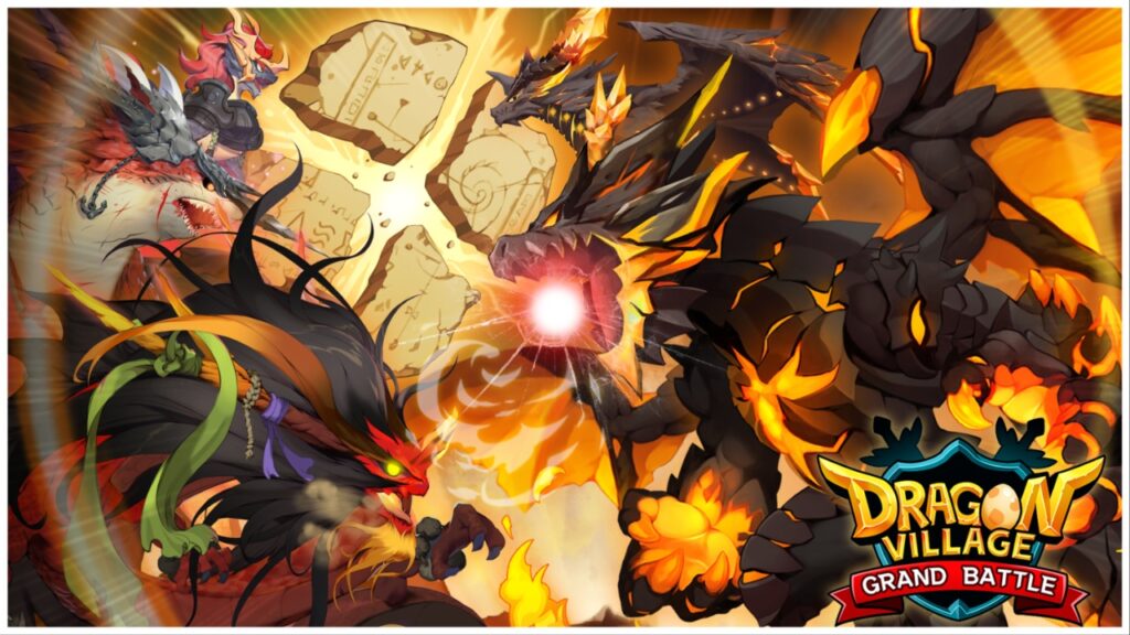 The image shows a ton of dragons battling one another. Displaying unique designs and abilities as they collide.