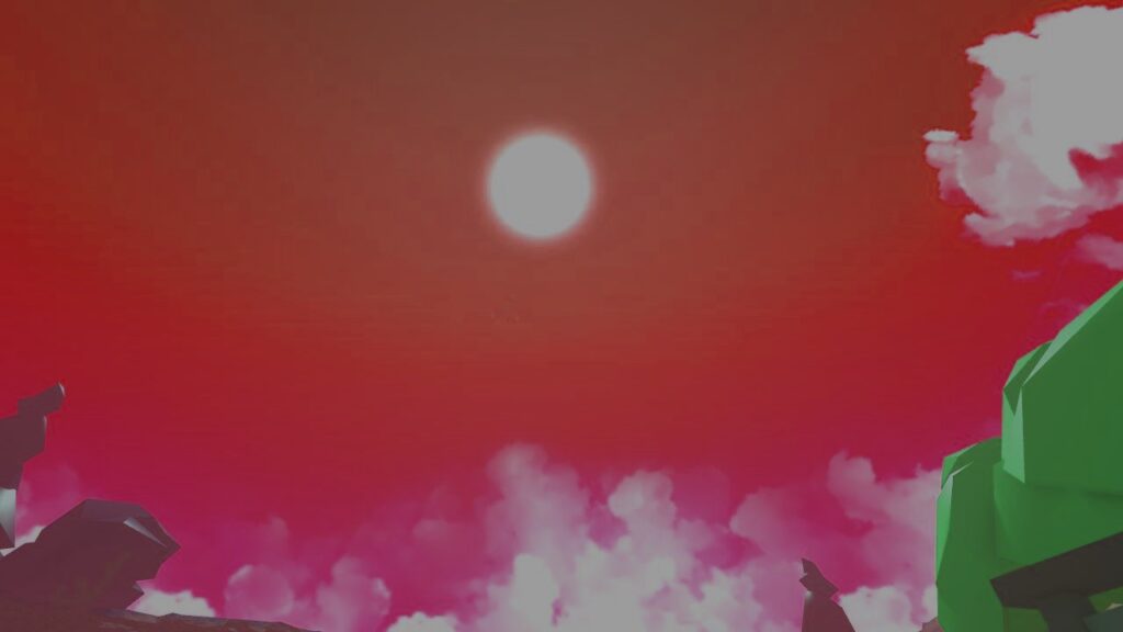 Feature image for our Elemental Dungeons Evil Amulet guide. It shows a red game sky.