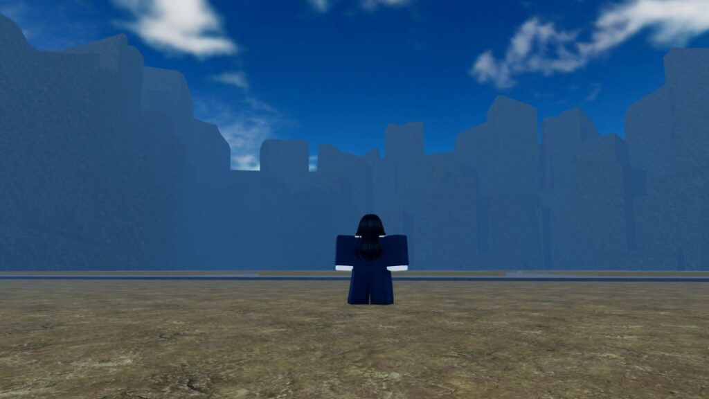 Feature image for our Jujutsu Chronicles clan guide. It shows the a player character on an open plain.