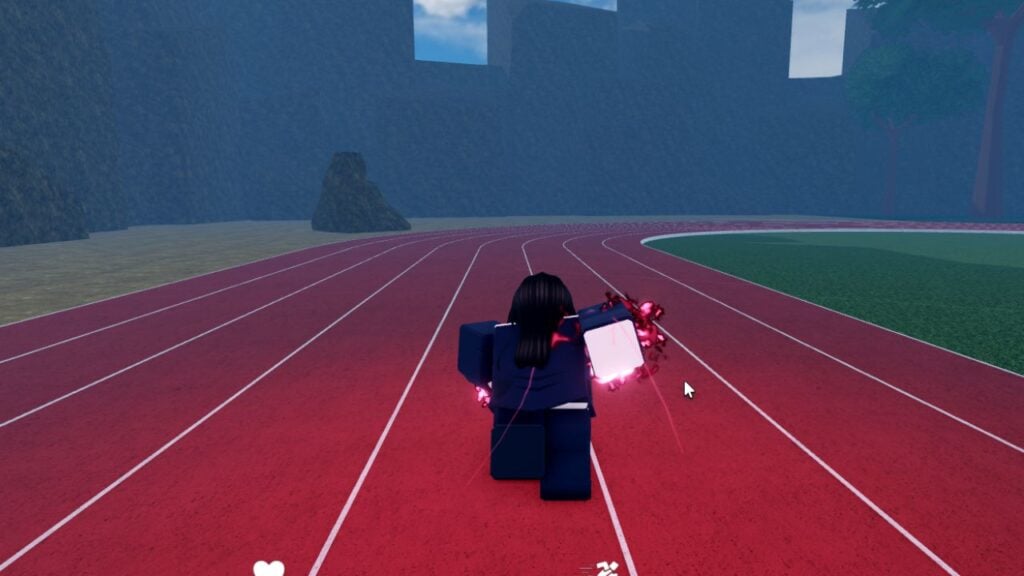 Feature image for our Jujutsu Chronicles personal traits guide. It shows a player character running on a track.