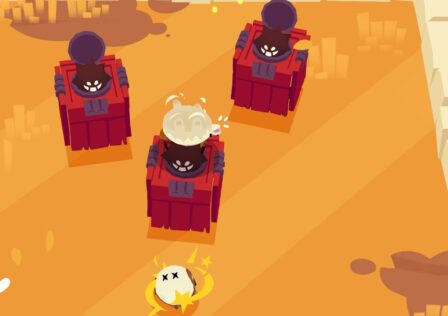 Feature image for our best new Android games this week. It shows a screenshot from Par For The Dungeon with the player character knocked down by red enemies.