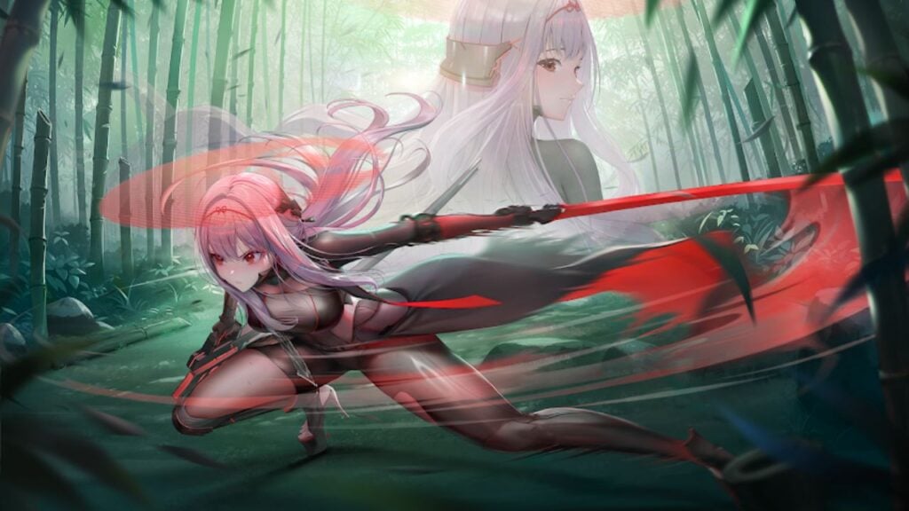 Feature image for the best new Android updates this week. It shows promotional art of a Goddess Of Victory: Nikke character crouching, swinging a sword in a red arc.