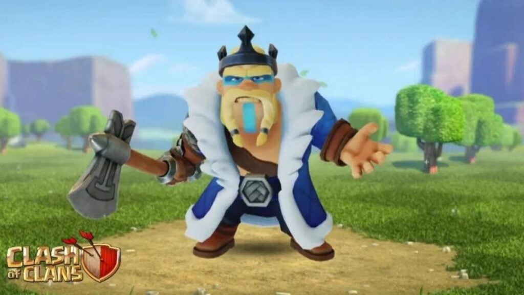 Featured Image for our news on Clash of Clans Gold Pass. It features the North Barbarian King.