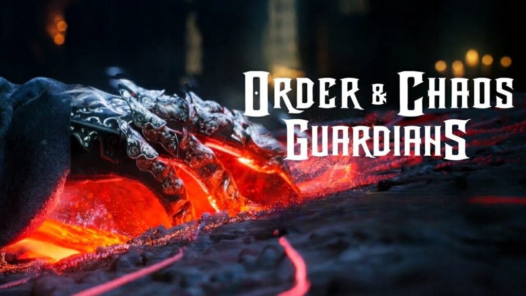 Featured image for Order & Chaos: Guardians CBT. It features a creepy monster hand on a blob of fire.