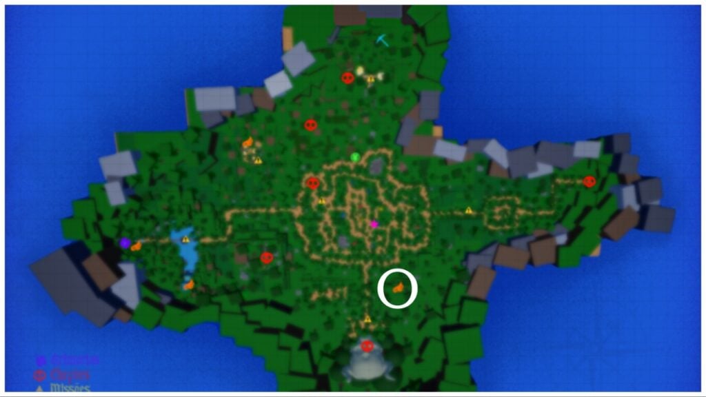image shows the game map of grimoires era with the broom location marked with a white circle