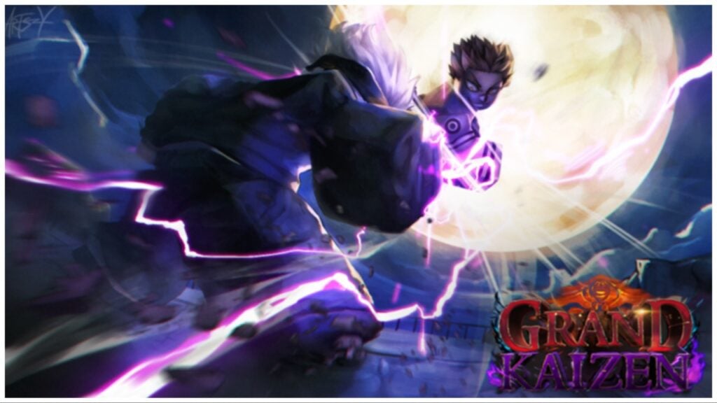 the image shows sukuna and gojo locked in battle in a roblox like style. Gojo is closer to the viewer with his back to them whilst sukuna is suspended in the air illuminated by moonlight and looking down on gojo with a fierce smile