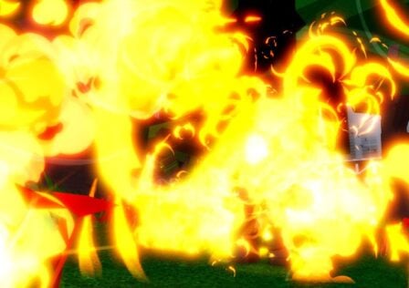Feature image for our Robending tier list . It shows a firebender character character deploying the fire punch, flames filling the screen.