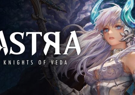 featured image for our news on The ASTRA teaser. It features goddess Veda with purple hair and a purple dress.