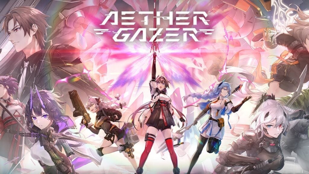The feature image for the news on "Aether Gazer's English Voiceover drop" has Aether Gazer's characters on it.