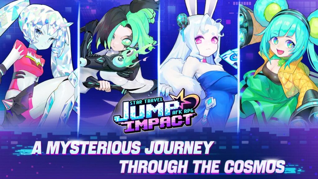 The feature image for the Jump Impact news has a poster of the game with 4 of its female characters.