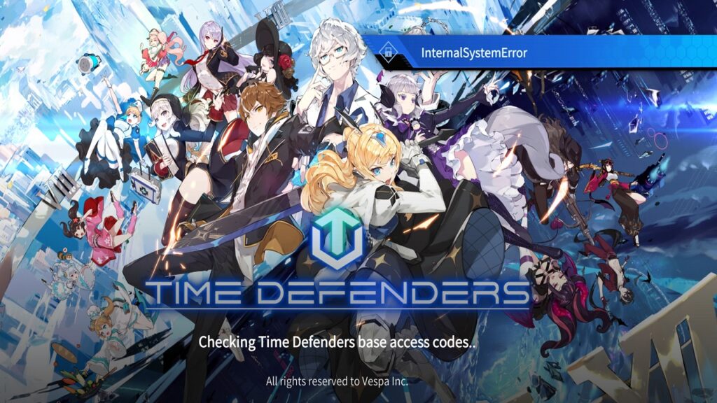 featured image for our news on Time Defenders EOS . IT features a bunch of characters form the game. the background looks futuristic.