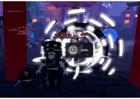 the image shows my avatar stood before a portal at spawn which is glowing white and black with led beams which make a choppy circle frame for the portal.