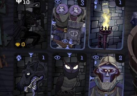 Feature image for our best free Android games feature. It shows several cards from Card Thief, with soldiers, an owl, a wolf, and a figure in a beaked mask.