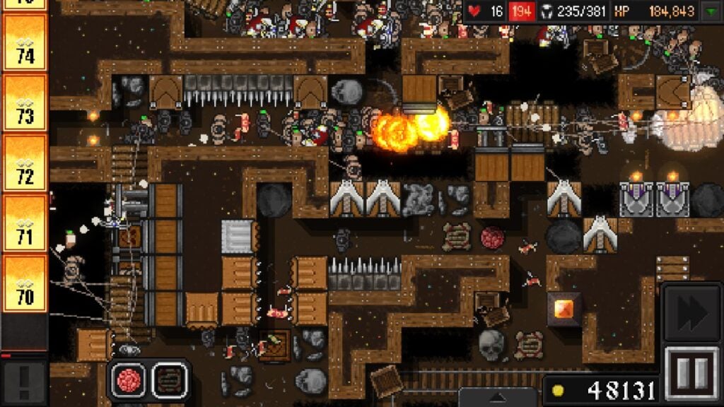 Feature image for our best Android tower defense feature. It shows a shot from Dungeon Warfare 2 with numerous different tiles and traps.