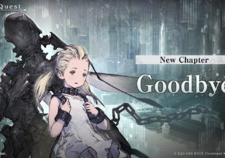 featured image for our news on Act III Transmigration, the final chapter of NieR Reincarnation. It features the main protagonist looking sad as she has been chained by a black shadowy monster behind her.