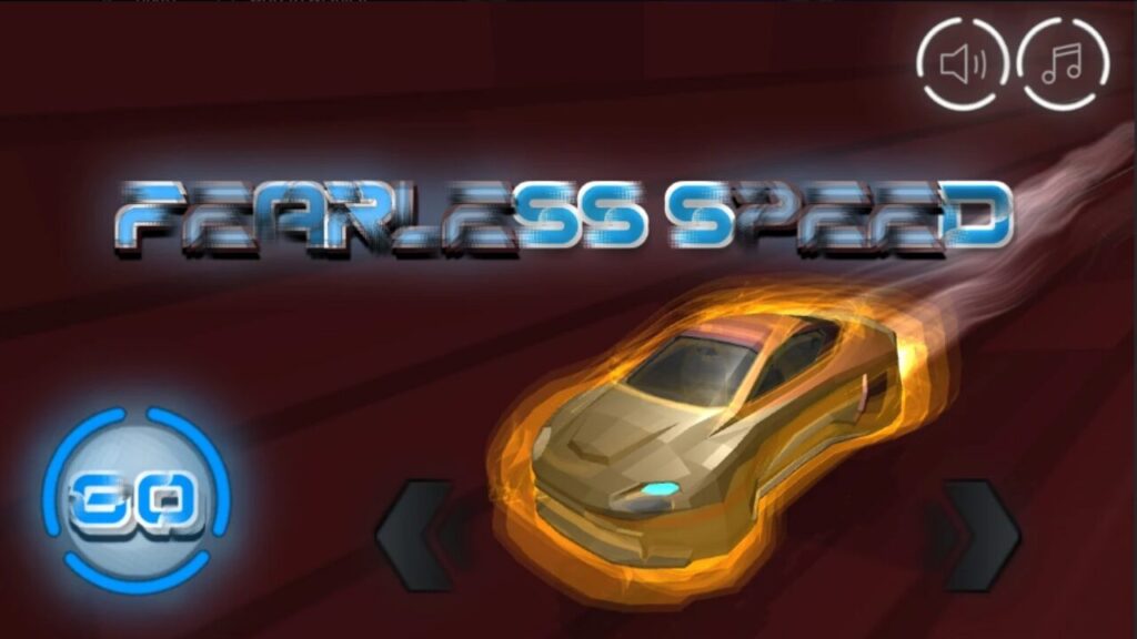The feature image for the news on Fearless speed is a clip of the gameplay of a spaceship buzzing through.