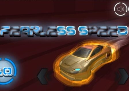 The feature image for the news on Fearless speed is a clip of the gameplay of a spaceship buzzing through.