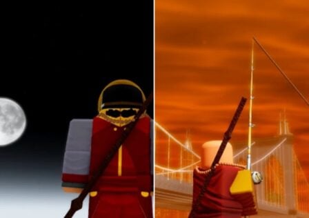 Two screenshots from Roblox game RoBending showing the Full Moon and Sozin's Comet World Events in action.