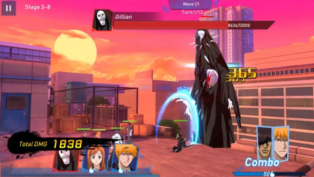 Feature image for our Bleach Soul Reaper codes guide. It shows a battle screen on a rooftop against a Menos Hollow.